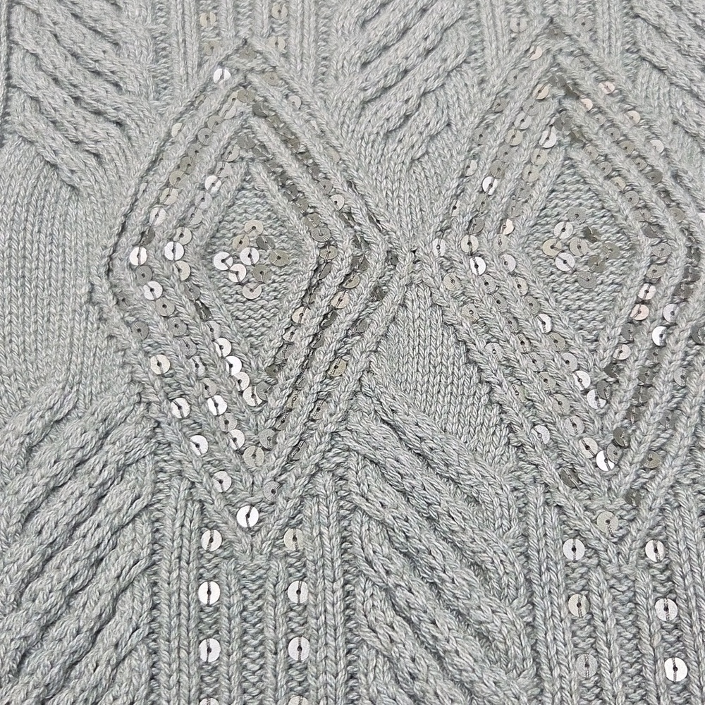 Talbots Green Knit Sweater with Embellishments 1XP Gentle Used - Picture 4 of 8